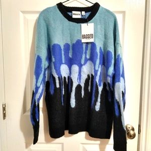 Ragged Priest Leaked Drip Slime Blue Sweater